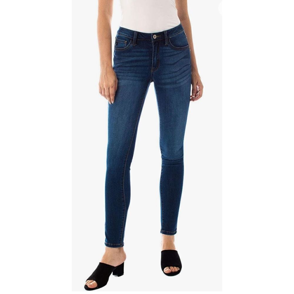 KanCan Womens Cotton Blended Mid-Rise Skinny Ankle Denim Jeans Blue Size 28
